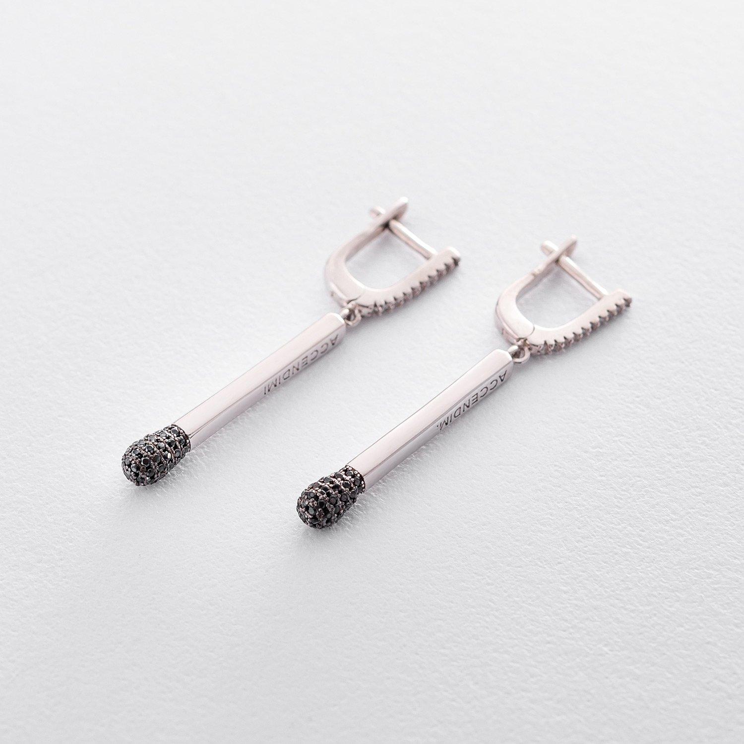 

Срібні сережки з фіанітами Oniks срібний