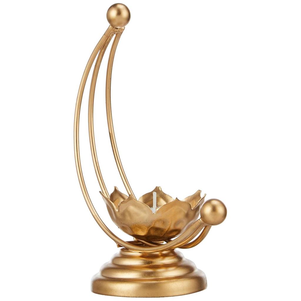 Designer Teelichthalter aus Metall für Heimdekoration & zum Verschenken, Gold