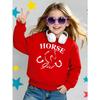 Horse Girl Horseshoe Design | 2026 New Girls' Long-Sleeve Casual Crewneck Sweatshirt | Suitable For Outdoor Sports And