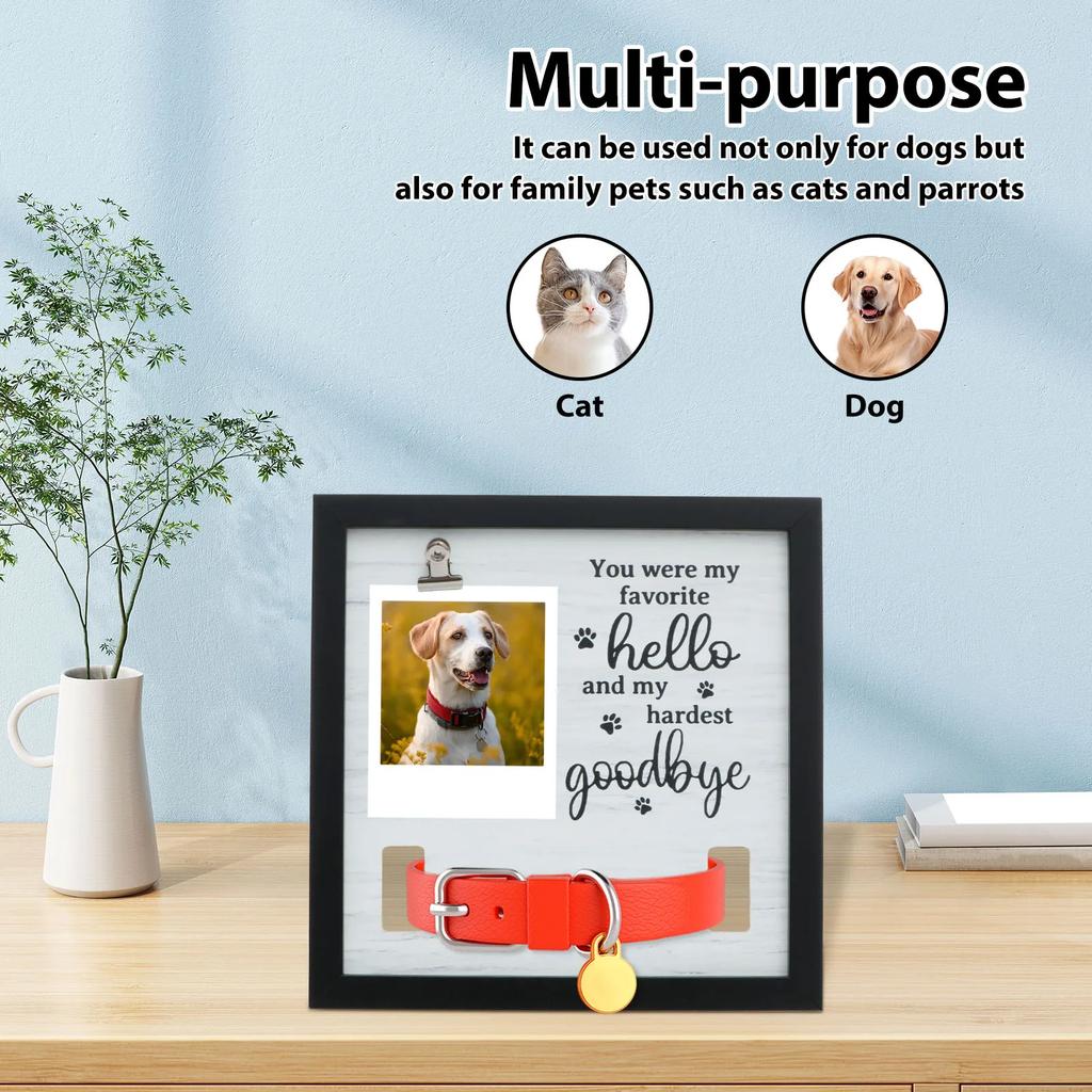 Pet Memorial Frame Solid Wood Pet Sympathy Photo Frame With Clip Hanging Dog Cat Loss Frame Postcard Photo Desktop Decoration