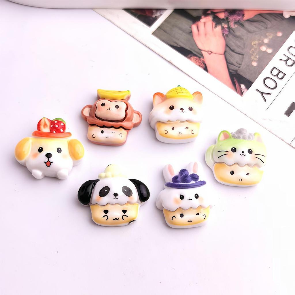DIY Candy Toy Resin Accessories: Cartoon Puppy, Panda, Cat Cream Glue for Phone Cases.