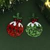 Christmas Star Glitter Acrylic Earrings with Bells - Trendy Women's Holiday Accessory