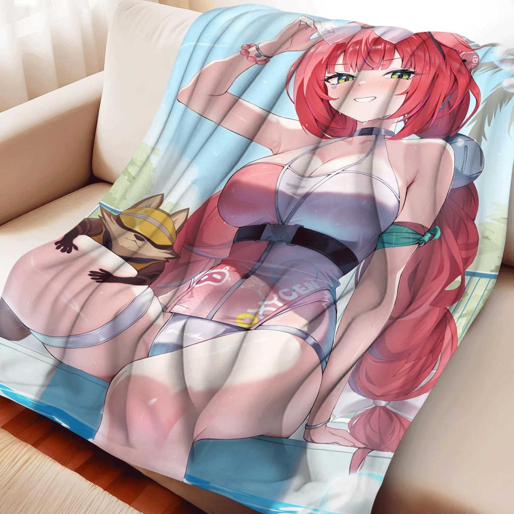 Cartoon Zenless Zone Zero Ukinami Yuzuha Flannel Blanket Cover Warmth Soft Anime Blanket Multifunctional Universal Blankets