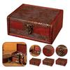 Vintage Wooden Jewelry Storage Box Trunk Jewelry Container Medieval Pirate Treasure Jewellery Storage Case Props With Lock