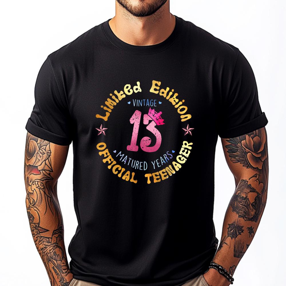 

Official Teenager 13th Birthday For Teenage Girl Thirteenth Luxury T Shirt Men s Shirts Gothic Style - Men s Summer Cotton Gr... S разноцветный