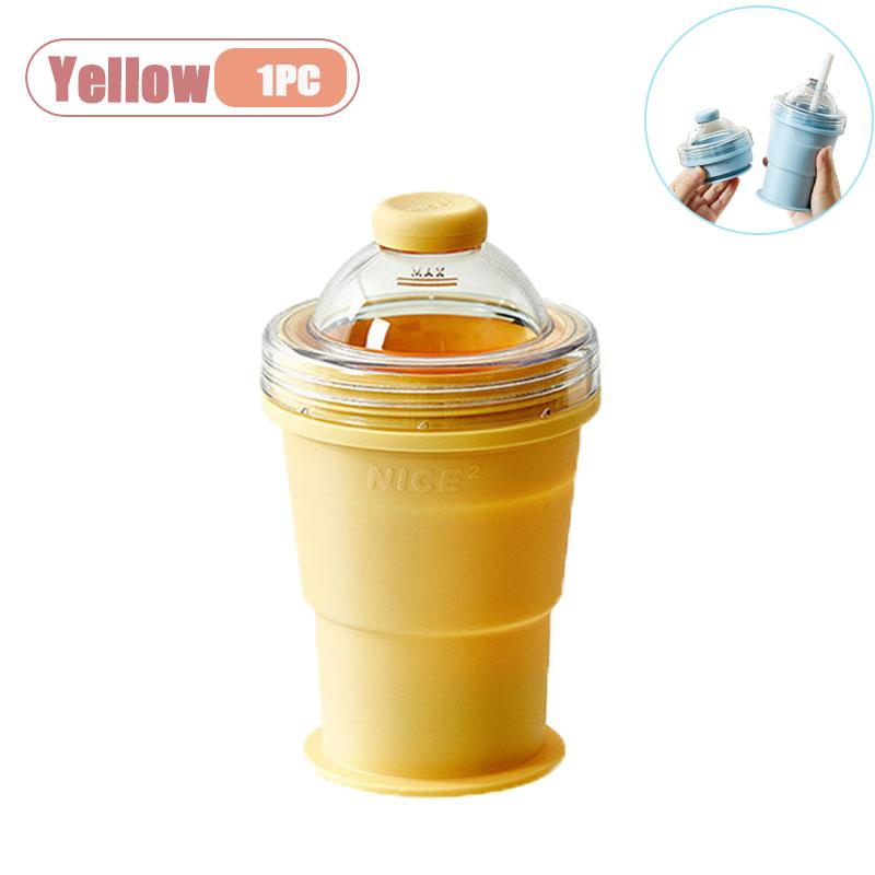 

Foldable Portable Silicone Ice Cube Tray with Straw Food Grade DIY Ice Ball Mold for Whiskey Cocktails Reusable Freezer Cup As Shown