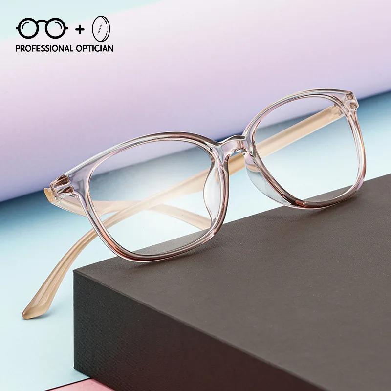 Ultra-Light TR90 Retro Round Full Frame Myopia Anti Blue Light Eyeglasses Optical Prescription Progressive Multifocales Glasses
