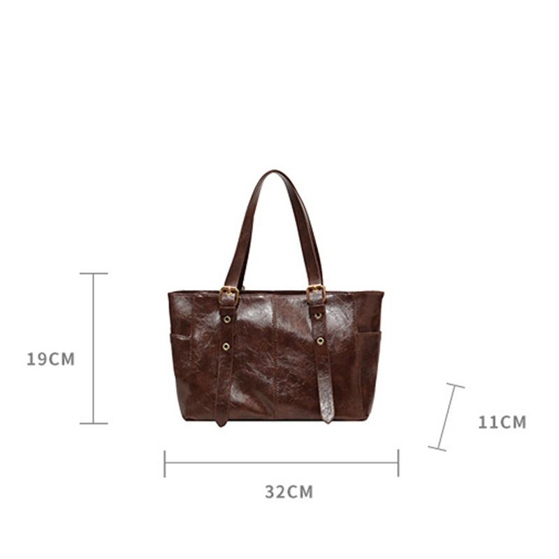 Mode Retro Damen PU Leder Schultertaschen Trend Lady Achseltasche Große Kapazität Damen Pendler Handtasche CLE