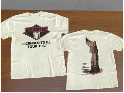 Maglietta Uomo Vintage 1987 Beastie Boys Licensed To Ill Tour 100% Cotone Top