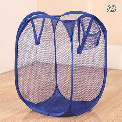 Folding Dirty Clothes Laundry Sorting Basket Bathroom Mesh Storage Bag Frame Bucket Laundry Organizers Storage Pouch