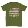 250 Years American Flag  T Shirt Unisexs  Pure Cotton Vintage TShirt Round Collar  Tee Shirt Short Sleeve Tops Printed
