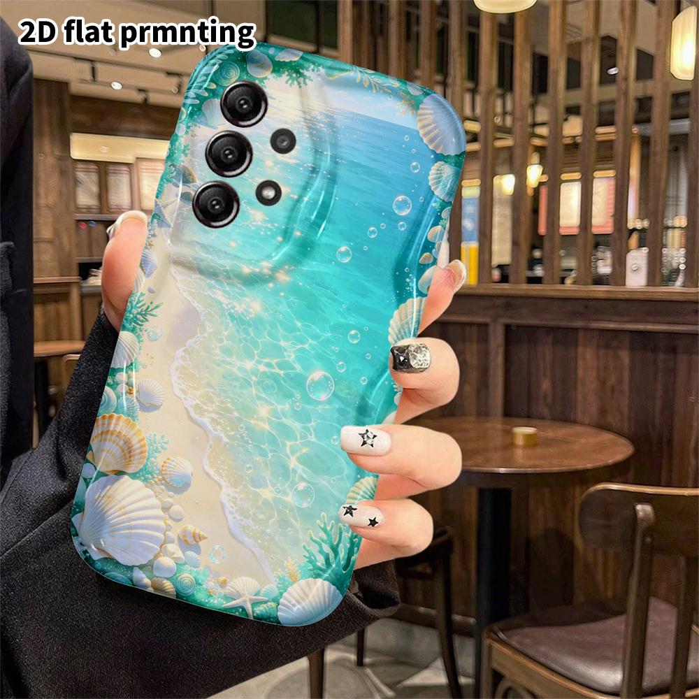 Phone Case: 2D Flat Samsung Galaxy A34 A35 M05 M06 S20 S22 S21 FE Plus 5G Protective Case, Shell Coral, Christmas and Halloween Gifts
