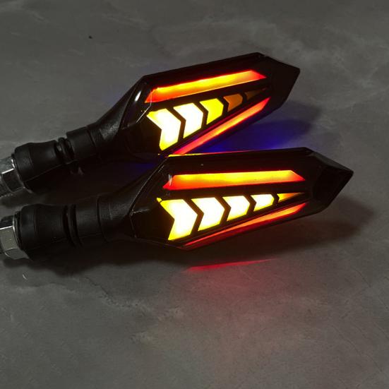 1 pereche Carcasă semnalizator motocicletă Indicator bicolor curgător pentru motocicletă Impermeabil universal