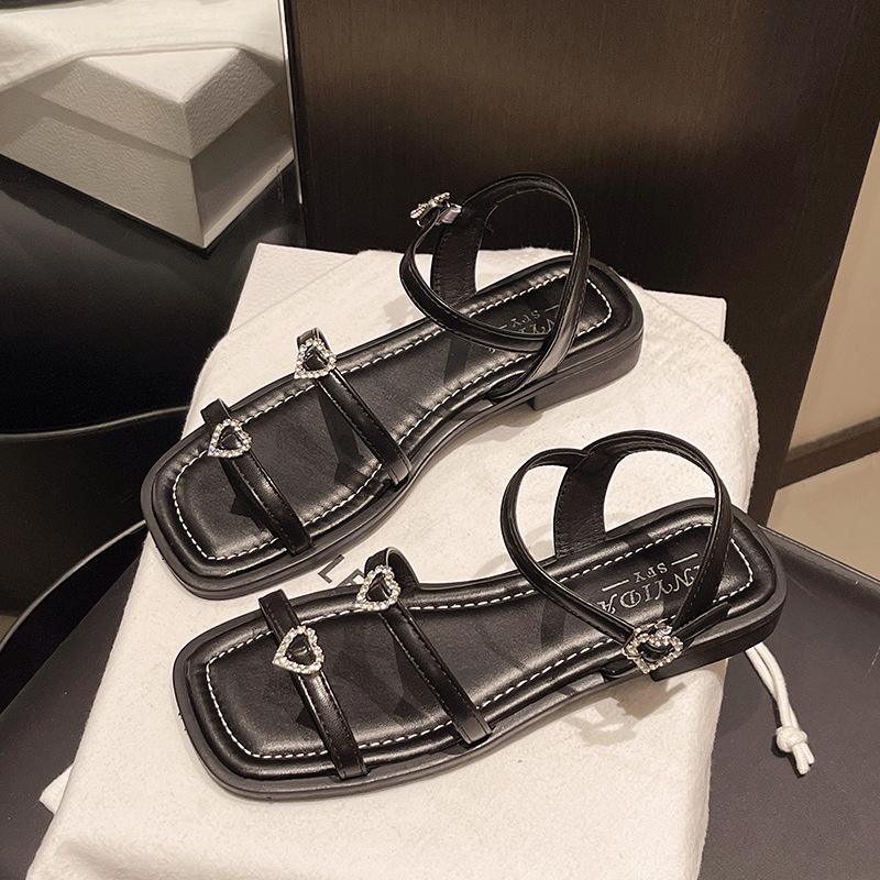 

2025 spring and summer new models, simple and versatile outer wear, not tired of feet, heightening sandals, trendy and fashionable thick-soled 40 чёрный