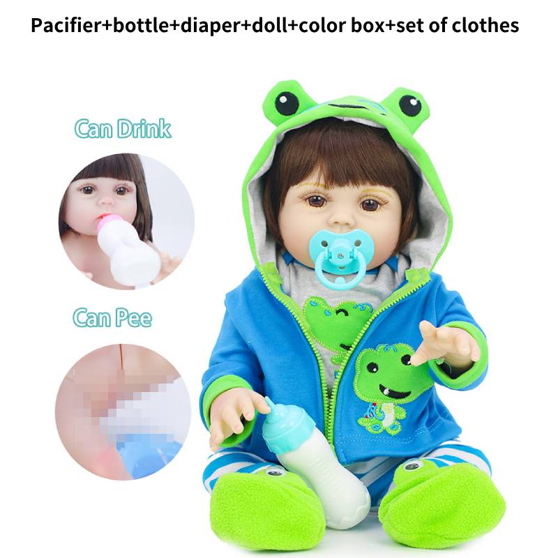 

Симуляция 53 см Кукла Реборн Силикагель Меняющаяся Игрушка Компаньон для Купания Малыша Подарок Ребенку