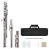 Western Concert Flute Nickel Plated 16 Holes C Key Cupronickel Woodwind Instrument