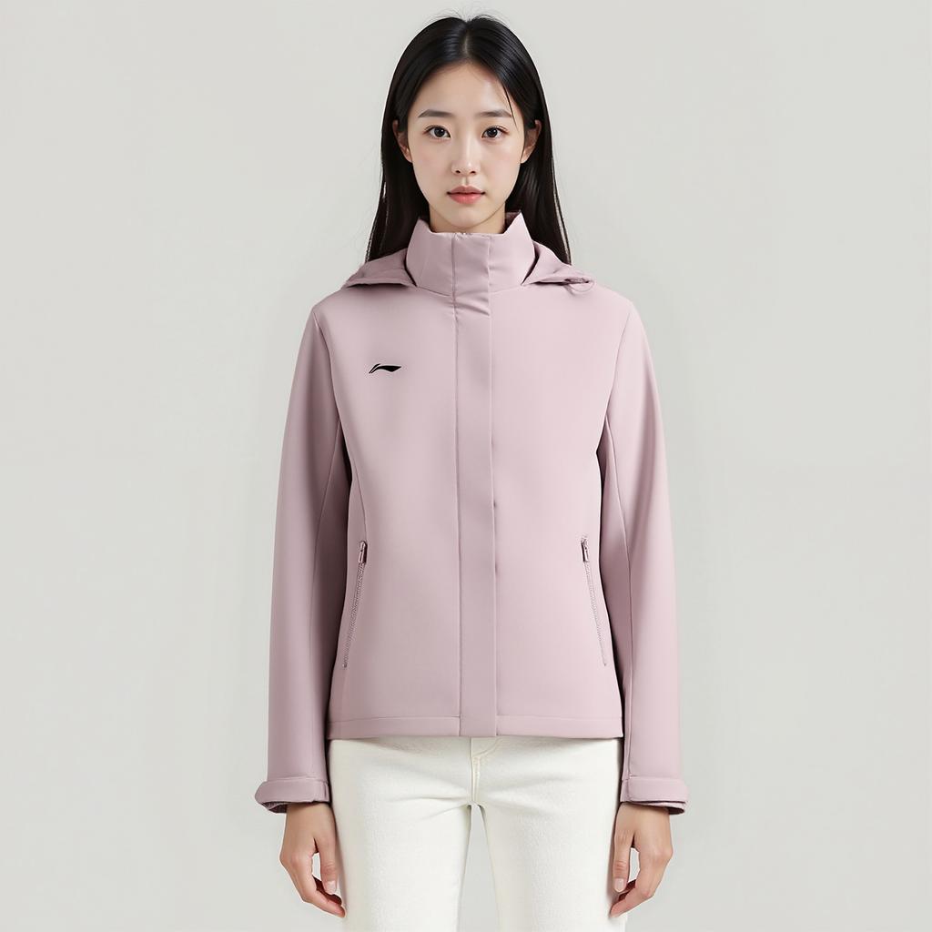 Li-Ning Minimalist Logo Loose Windproof Waterproof Sports Casual Hooded Windbreaker Women Outerwear AFDVJ58-2