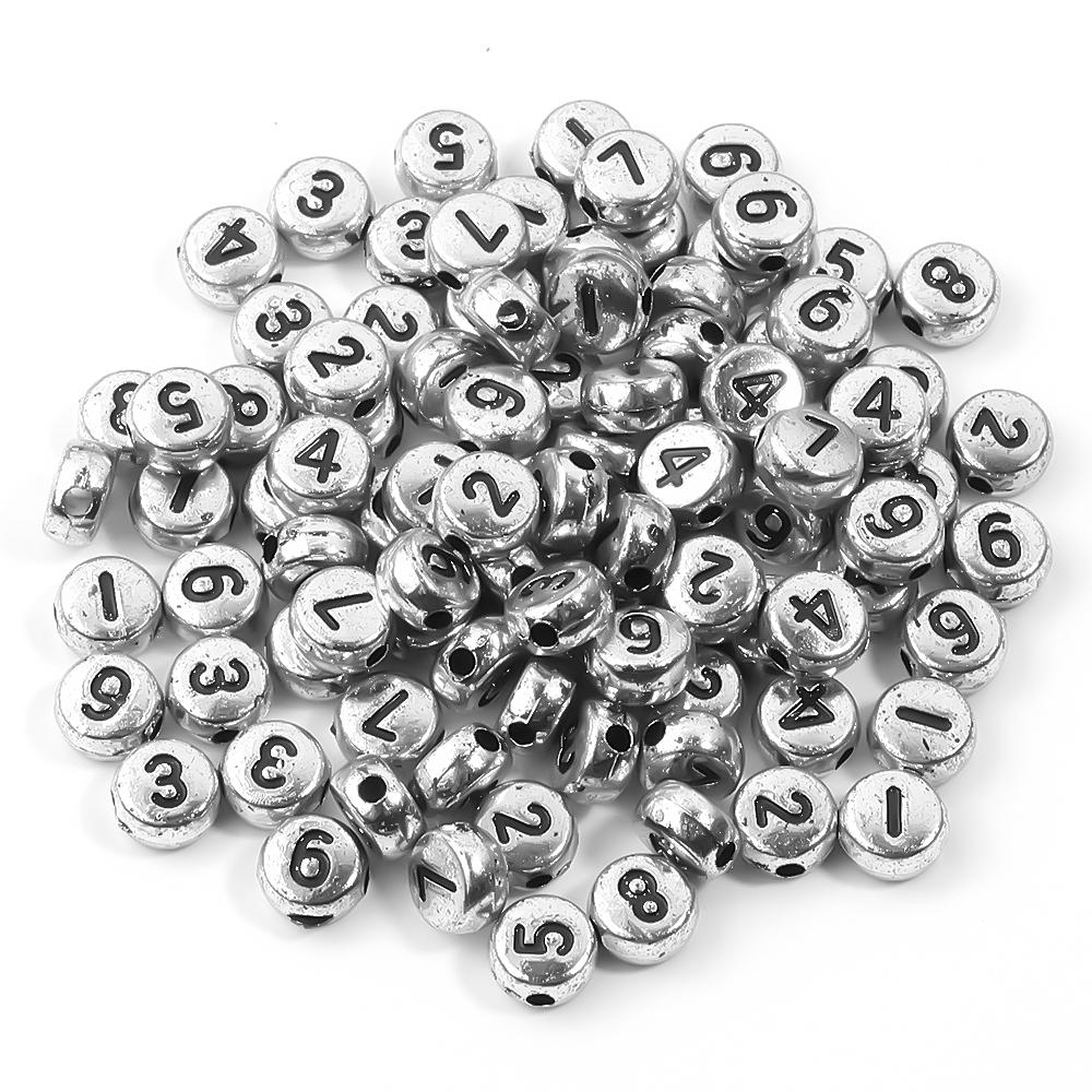 100 Stück Acryl Buchstabenperlen Gemischt Flach Rund Alphabet Spacer Perlen Für Schmuckherstellung DIY Handgemachtes Armband Halskette Zubehör