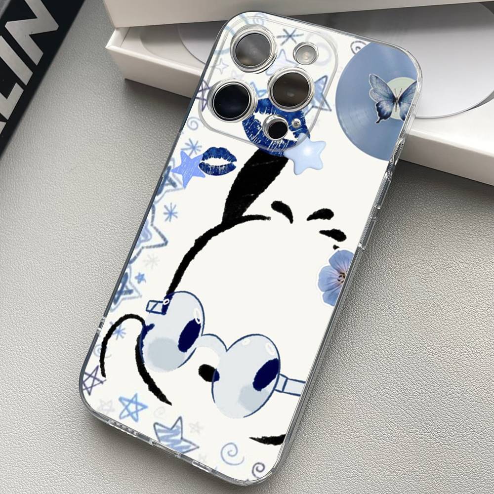 Cute Cartoon P-pochacco Silicone Phone Case Material For iPhone 17 16 15 11 12 13 14 Pro Max Mini Plus Soft TPU