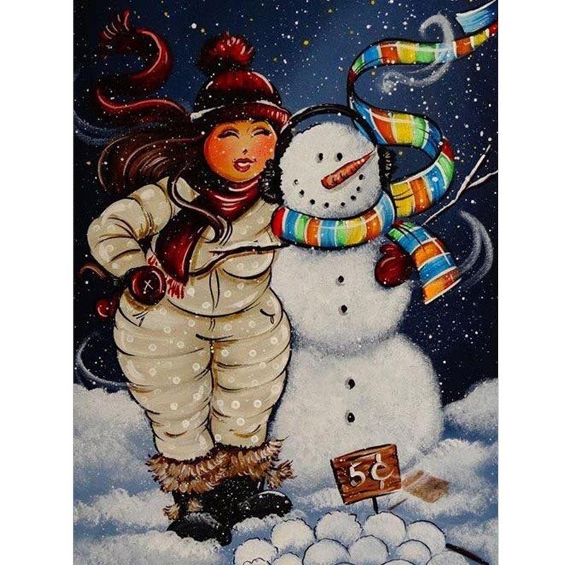 5D DIY Diamant Malerei Cartoon Fat Lady Kreuzstich Kit voller Bohrer Runde Diamant Stickerei Mosaik Frau Bild Home Decor