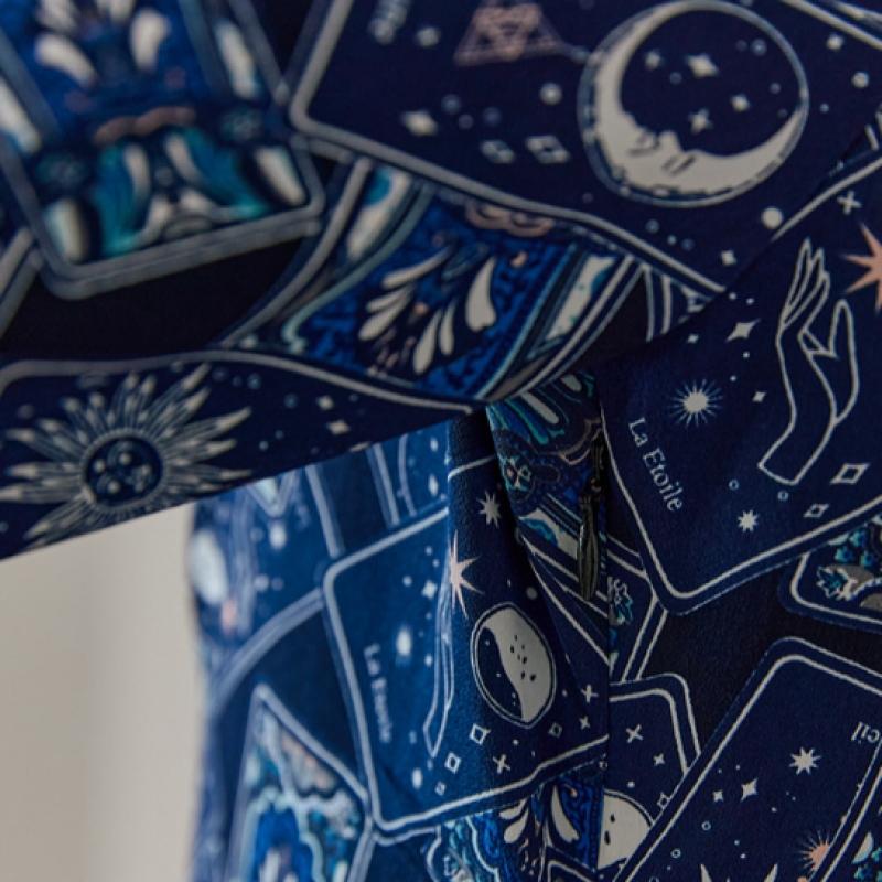 Maxza Tarot Print Twist Pintuck Shirt Dress Zd06qp600on