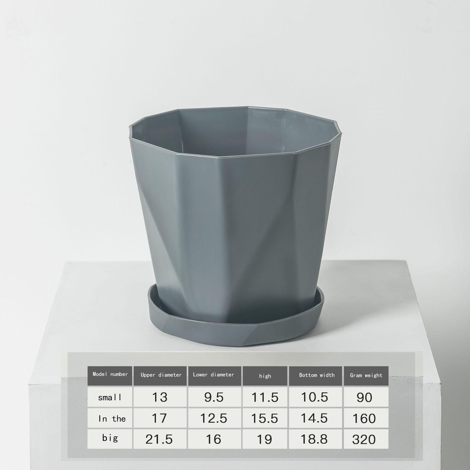 

Пластикові горщики для квітів у приміщенні та на вулиці, горщики для квітів великого діаметру, сукуленти, зелені рослини S темно-сірий колір