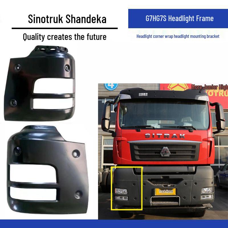 Compatible Parts for Sandeka G7H Dump Truck: Bumper Assembly, G7S Headlight Trim, C7H Corner Cover, Headlight Bracket