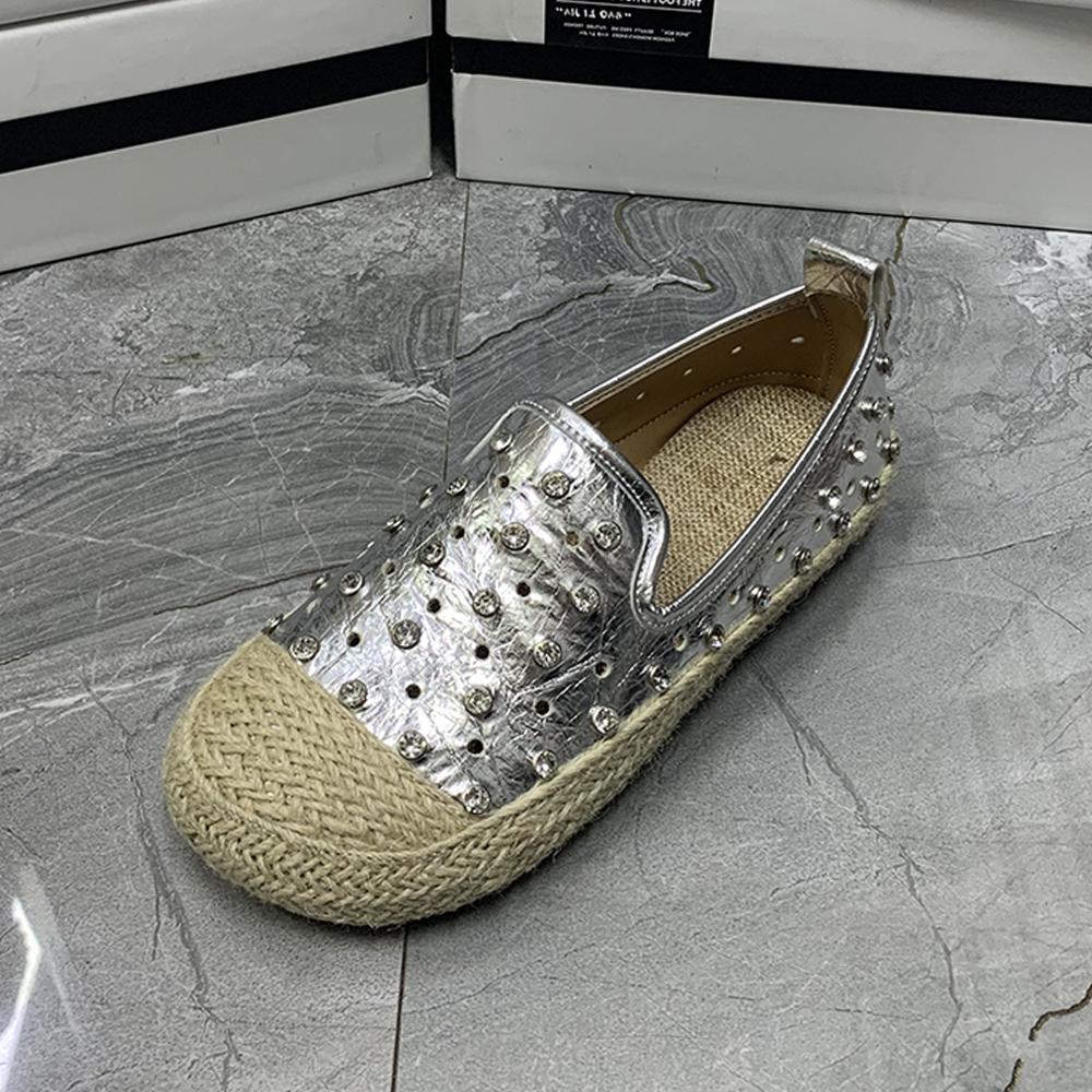 Modische Damen Loafer Übergröße Lässige Flache Mules Strass Damen Schuhe Designer Damen Schuhe Rutschfest Sommer Flache Schuhe