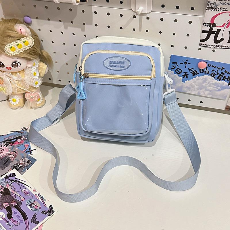

Прозора сумка для посиденьок для дівчинки, маленька сумка, модний студентський рюкзак з коміксами, персональна сумка для мобільного телефону one size fits all синій