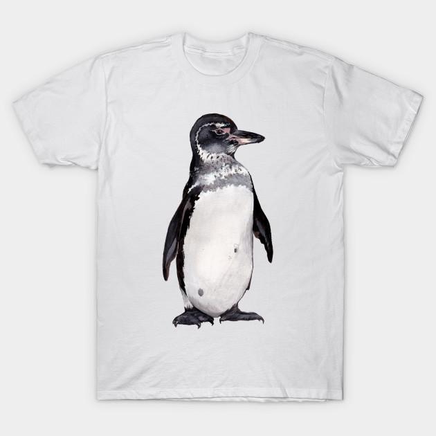 Men Black Print T-shirt Galapagos Penguin No-Cut Transfer Paper Print Cotton Tshirt M белый