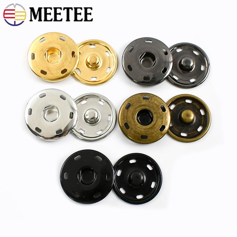 50 Sets Meetee 8-30mm Leder Druckknöpfe Metall Druckknöpfe für Kleidung Schuhe Unsichtbarer Verschluss Bekleidungszubehör