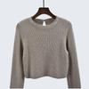 Export Cut Label Autumn Short Long Sleeves Knitting Sweater Soft Stretch Pullover Tops Lace Patchwork Women's Bottoming Shirt