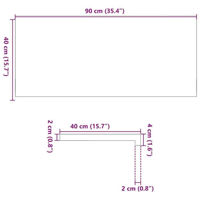 VidaXL Window Sills 2 Pcs Untreated 90x40x2 Cm Solid Oak Wood 4009119