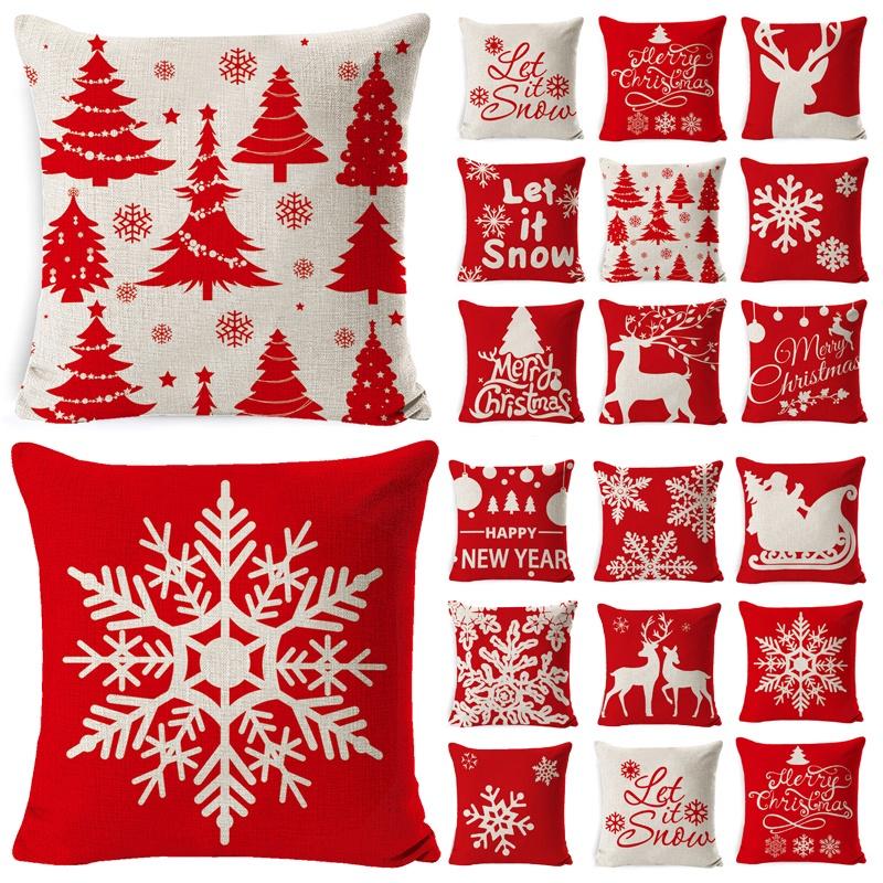 Gemütliche Weihnachts-Kissenhülle mit Schneeflocken-Design für festliche Stimmung