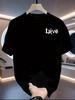 Men's Summer 100% Cotton LOVE Bear Pattern Printed Fashion Sports and Leisure Loose Round Neck Short Sleeve T-shirt Top
