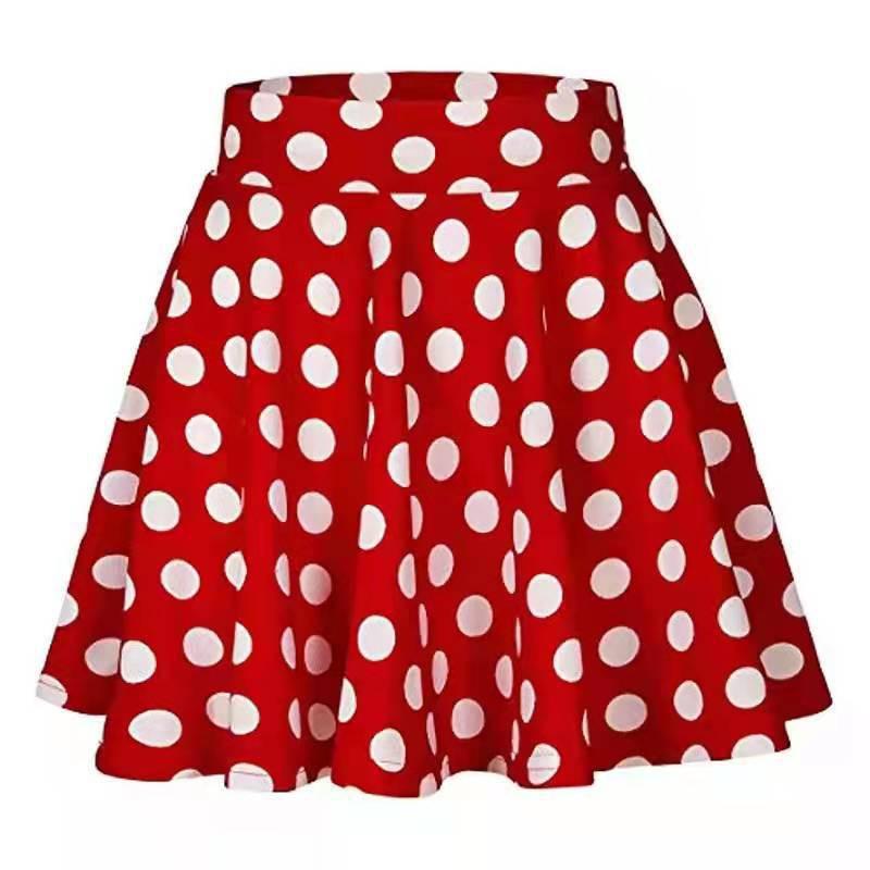 Women's Basic Versatile Elastic Flared Mini Skirt - Casual European & American Style