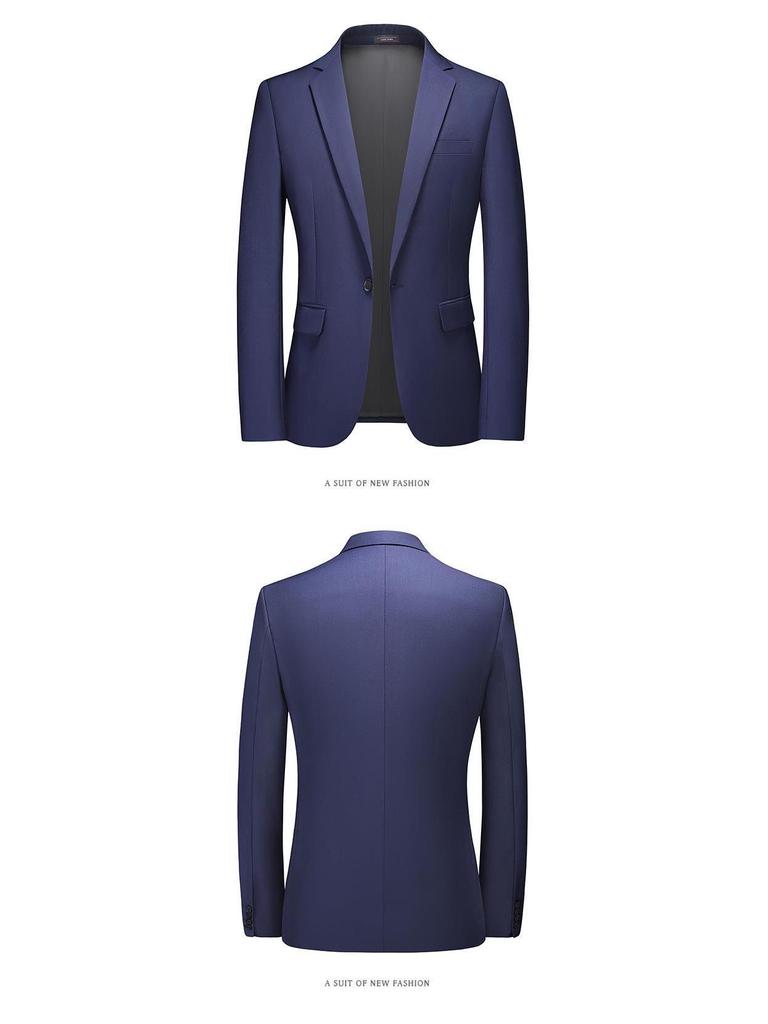 2023 Summer Men's Solid Color Single-Breasted Casual Suit Jacket