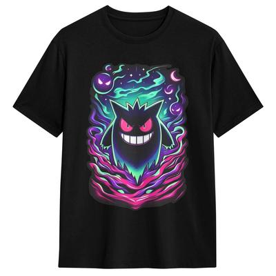 Nightmare Night Pokemon Gengar T-Shirt Summer Awesome T-Shirts Cotton Fashion Tshirt For Men's Short-Sleeve Casual Tops