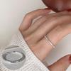 Korean S925 Silver Cross Military Flower Ring: Retro, Adjustable, Fashionable Hip-Hop Index Finger Design for Women.