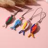 Handwoven Beaded Fish Phone Charm and Lanyard – Cute Simple Bag Accessory & Couple Gift