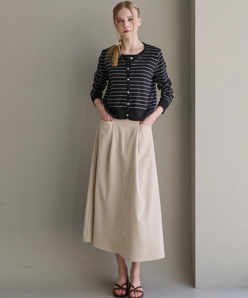 LUSIDA Air Flare Long Skirt_2 Colors
