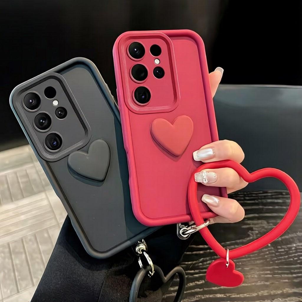 Cute 3D Love Heart+Bracelet Silicone Phone Case For Honor 400 300 200 90 600 Lite 400 Smart 5G 100 80 70 60 50 30 20 Pro 10 20i