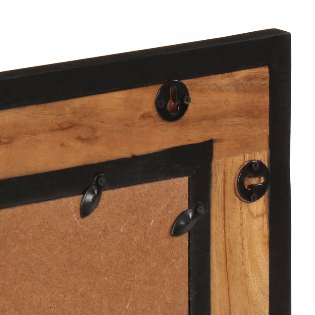 2 Piece Bathroom Furniture Set Iron and Solid Acacia Wood