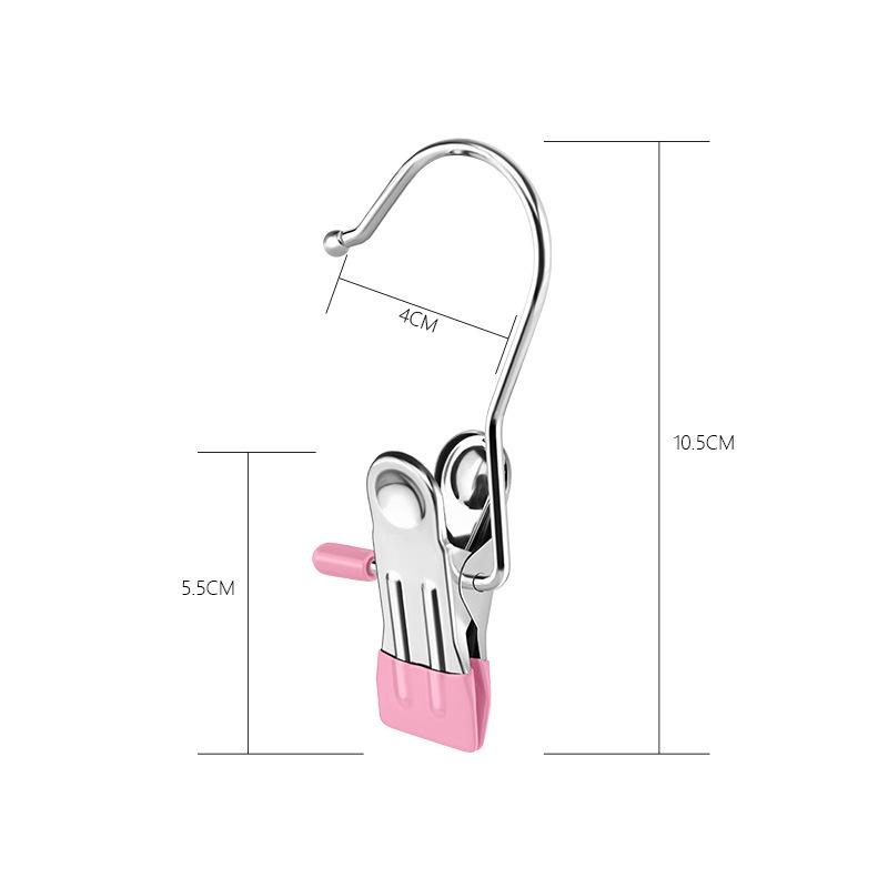 Stainless Steel Multifunctional Clips & Hooks for Clothes, Hats, and Socks Drying