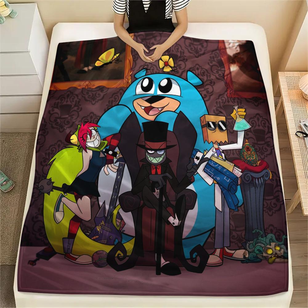

Black Hat Print Flannel Blanket, High quality Comfortable for All Seasons, Home Decor, Warmth and Comfort 80cm x 120cm
