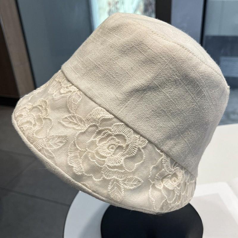 Women Sun Protection Bucket Hat With Lace And Linen For Summer Outdoors