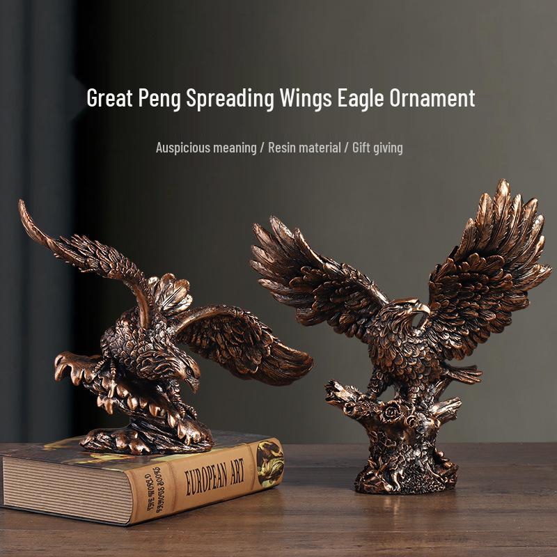 Bronze Antique Eagle Wine Cabinet Ornament for Living Room