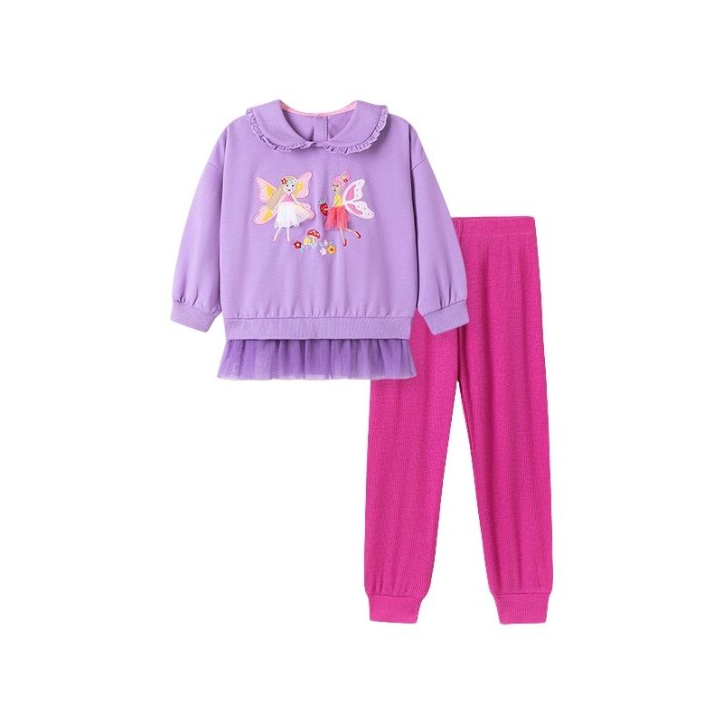 Little Maven European and American Children's Clothing Manufacturer Cartoon Patch Embroidery Girls' Suit Autumn Cute Children's Suit