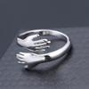 Creative Double-Hand Metal Finger Ring - Niche Couple's Elegant Jewelry