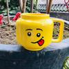 Cute Expression Ceramic Cup 250ML,Children Smiling Face Cup,Coffee Milk Tea Cartoon Mugs Brithday Christmas Gifts Funny Mug